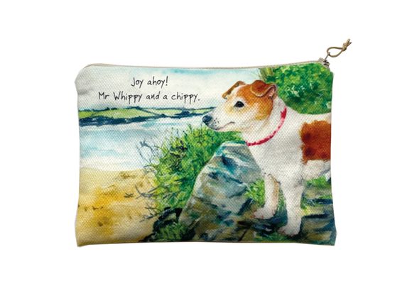 Jack Russell Large Zip Purse / Cosmetic Bag