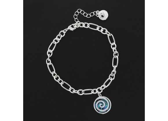 Swirl design Silver Plated & Paua Shell Bracelet by Equilibrium