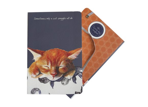 A5 Lined Notebook by The Little Dog Laughed - Ginger Cat