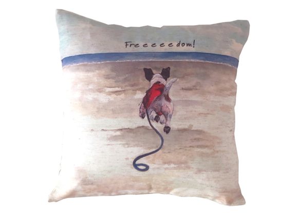 Freeeeedom Jack Russell Square Cushion by The Little Dog Laughed