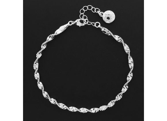 Silver Plated Twisted Link Bracelet by Equilibrium