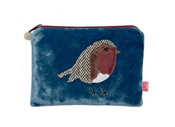 Teal Silk Velvet Robin Purse by Lua