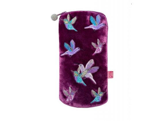 Hummingbird Glasses Pouch by Lua - Plum