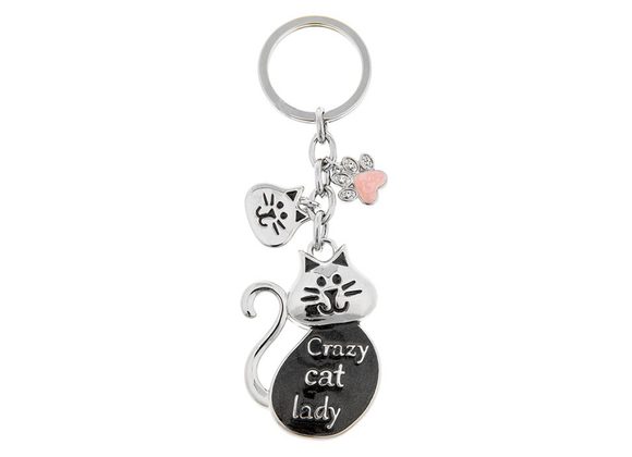 Crazy Cat Lady Keyring