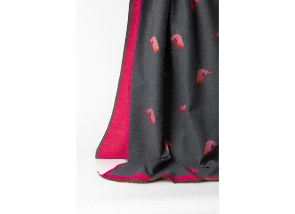 Fuchsia & Grey Robins Reversible Scarf - AW24