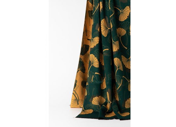 Green & Mustard Floral design Reversible Scarf - AW24