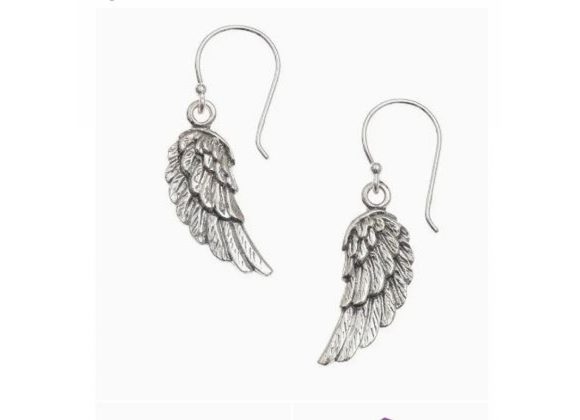 925 Silver Angel Wing Drop Earrings