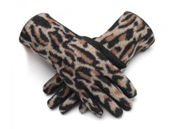 Faux animal pattern Soft Gloves - TAUPE