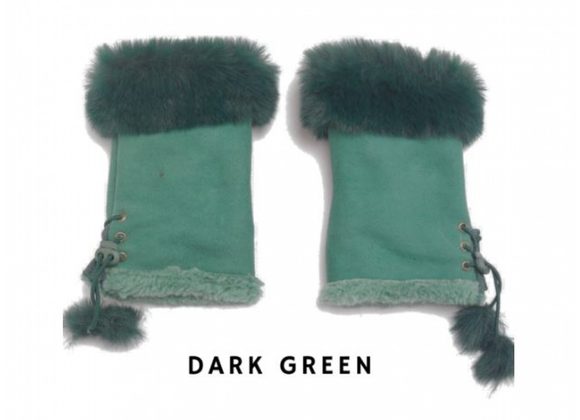 DARK GREEN Fingerless Gloves