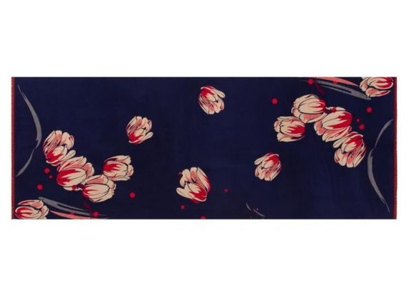 Blue / Reds Tulip Reversible Scarf AW24