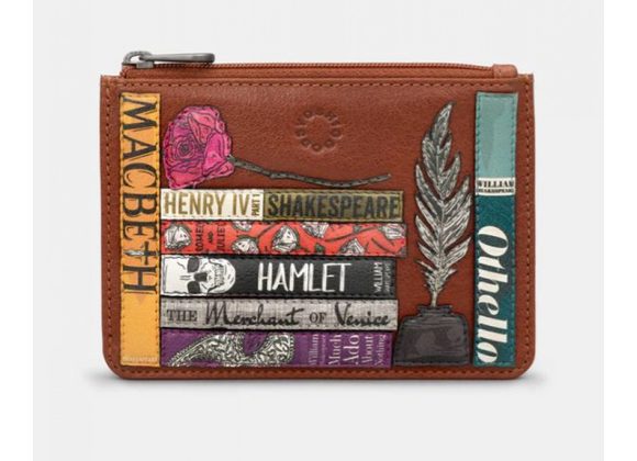 Shakespeare Bookworm Zip Top Leather Purse by YOSHI