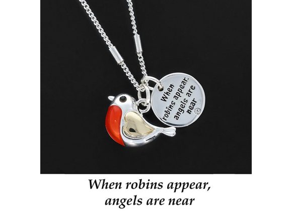 Robins Appear Cute Two Tone Necklace by Equilibrium