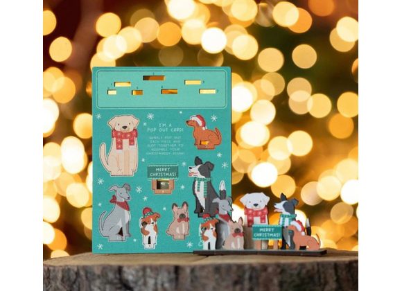 Wooden Pop Out Christmas Dogs Card by Dapple & Dot