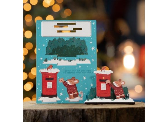 Wooden Pop Out Postbox Mouse Card by Dapple & Dot