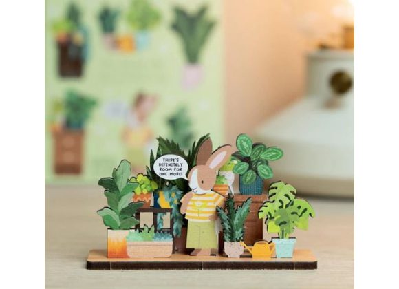 Wooden Pop Out House Plant Addict Card by Dapple & Dot