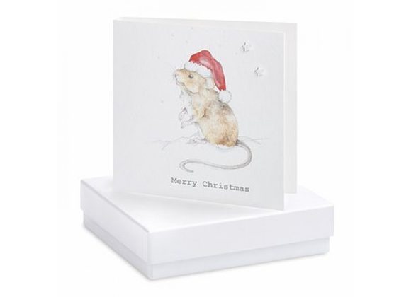 Christmas Mouse Card & Earrings - Boxed