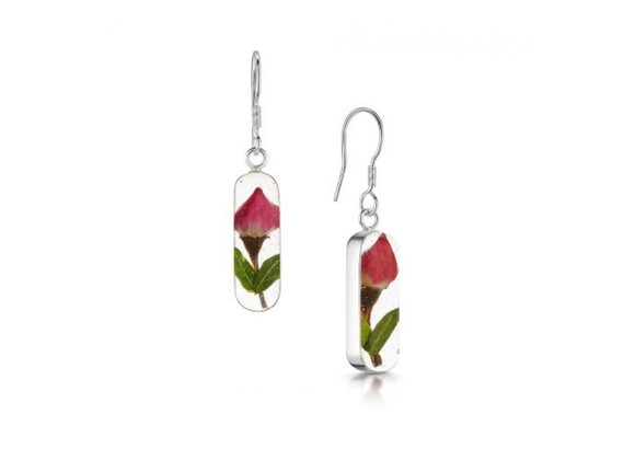 Sterling Silver Rose Drop Earrings by Shrieking Violet®