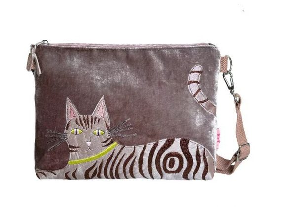 Tabby Cat Cross Body Bag by LUA - MINK