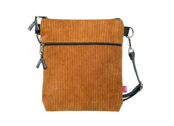 Caramel Corduroy Cross Body Bag by Lua