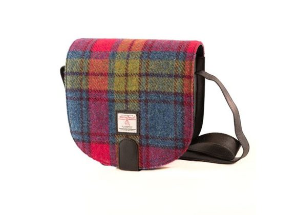 Harris Tweed Crossbody Bag by Maccessori - Blue / Pink Check