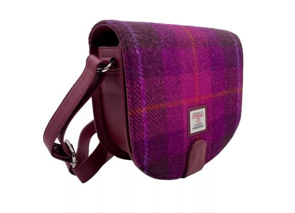 Harris Tweed Crossbody Bag by Maccessori - Purple Check