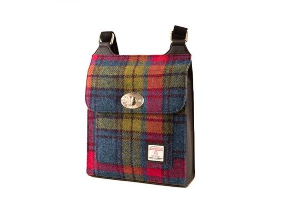 Harris Tweed Satchel Bag by Maccessori - Blue / Pink Check