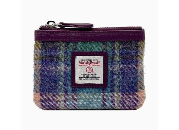 Harris Tweed Coin Purse  by Maccessori - Green / Purple Plaid