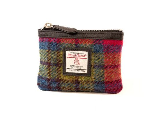 Harris Tweed Coin Purse  by Maccessori - Blue / Pink Check