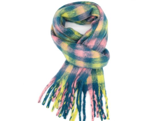 Tartan Scarf - Pink & Yellow