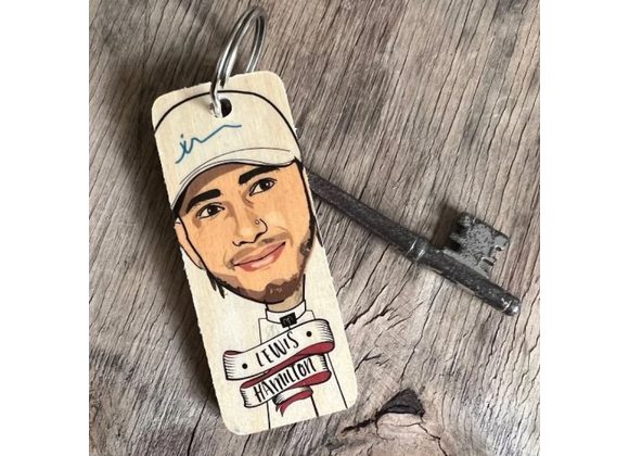 Lewis Hamilton Keyring by Wotmalike