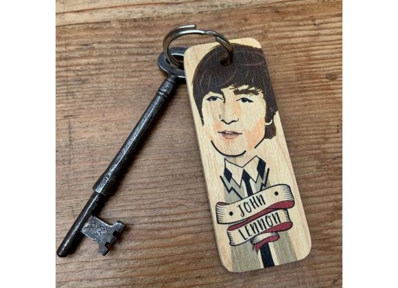 John Lennon Keyring by Wotmalike