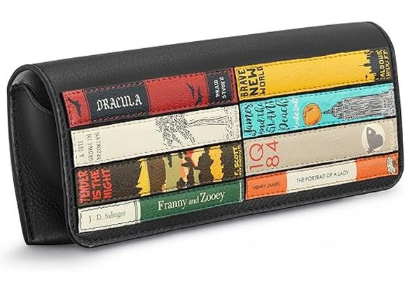 Black Bookworm Leather Glasses Case by YOSHI