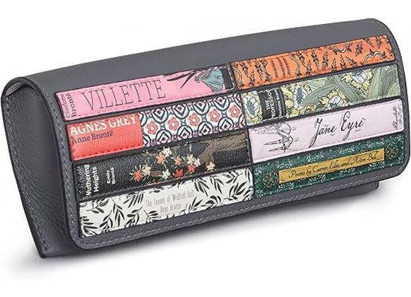 Grey Brontë Bookworm Leather Glasses Case by YOSHI