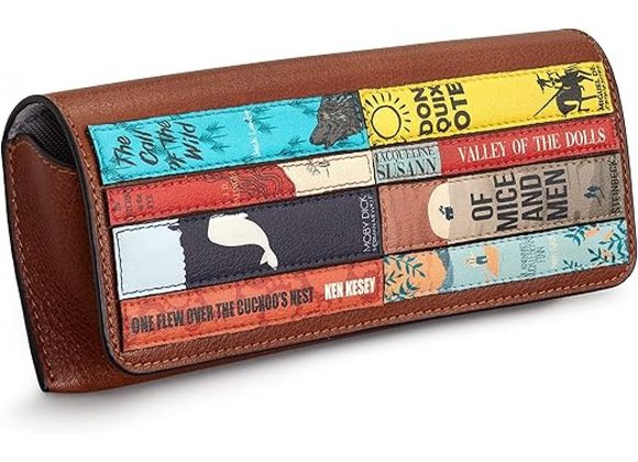 Brown Classic Bookworm Leather Glasses Case by YOSHI