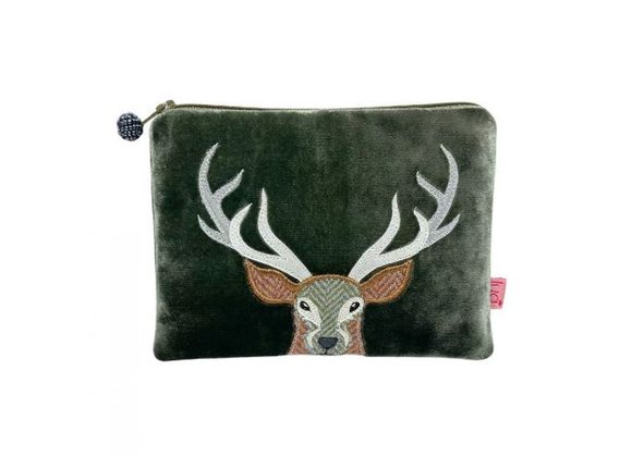 Stag Dark Sage Velvet Purse By LUA