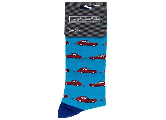 Red Car Men's Blue Bamboo Socks by Equilibrium 