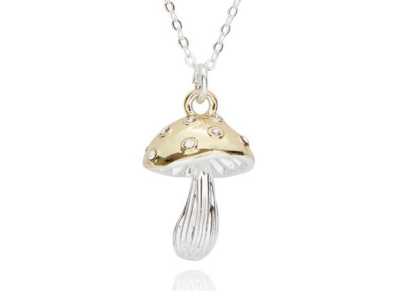 Two tone plated Mushroom Pendant by Equilibrium