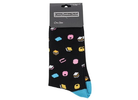 Liquorice Allsorts Men's Black Bamboo Socks by Equilibrium 