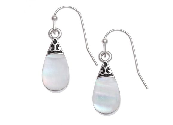 White Pear Drop earrings by Tide Jewellery 