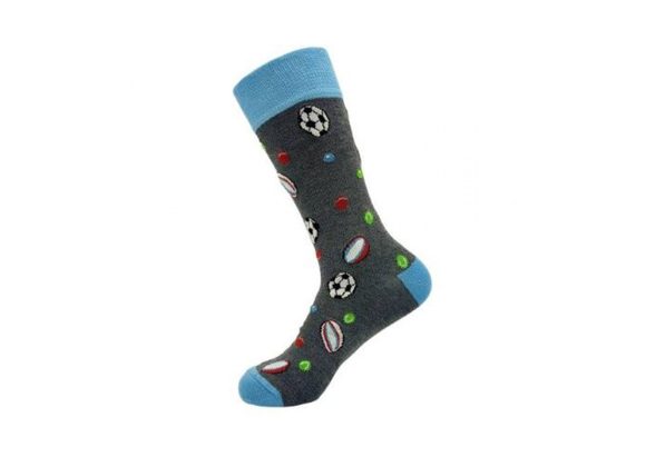 Grey Sports Balls Bamboo Socks 6-11 