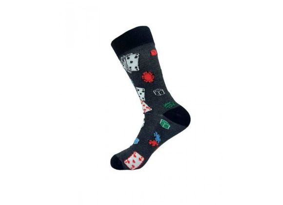 Grey Poker & Dice Bamboo Socks 6-11 