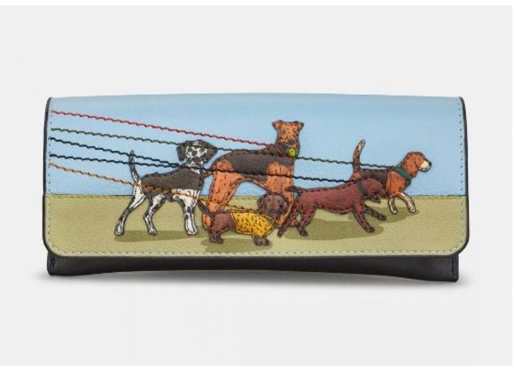 Dog Walk Leather Glasses Case by YOSHI