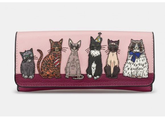 Party Cats Leather Glasses Case by YOSHI