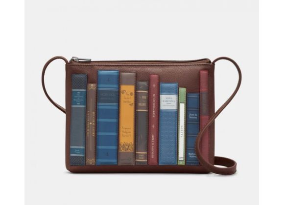 Bookworm Black Leather Cross Body Bag by YOSHI