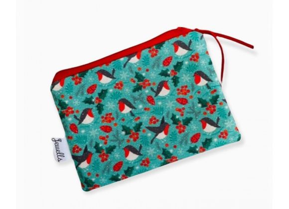 Robin & Holly fabric Coin Purse / Pouch 