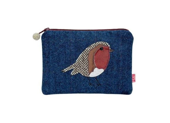 Blue Herringbone Robin Purse by Lua