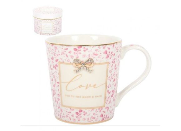 Pink Floral Love Mug with Gift Box