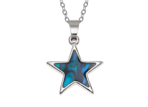 Blue inlaid Paua Shell Star Pendant by Tide Jewellery