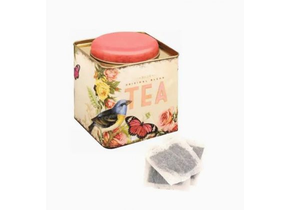 Nostalgia - Deep Square Tea Caddy with Tea Bags