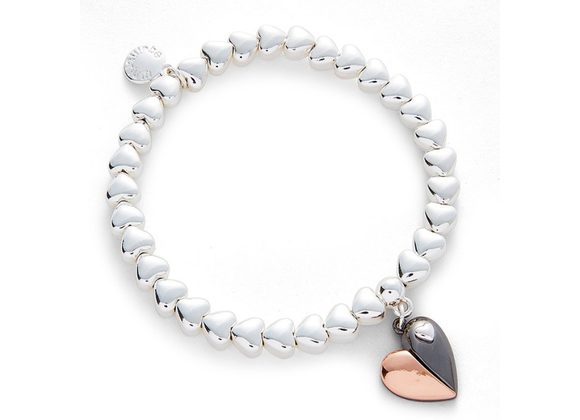 Silver plated and mixed metal fancy Heart Bracelet by Equilibrium